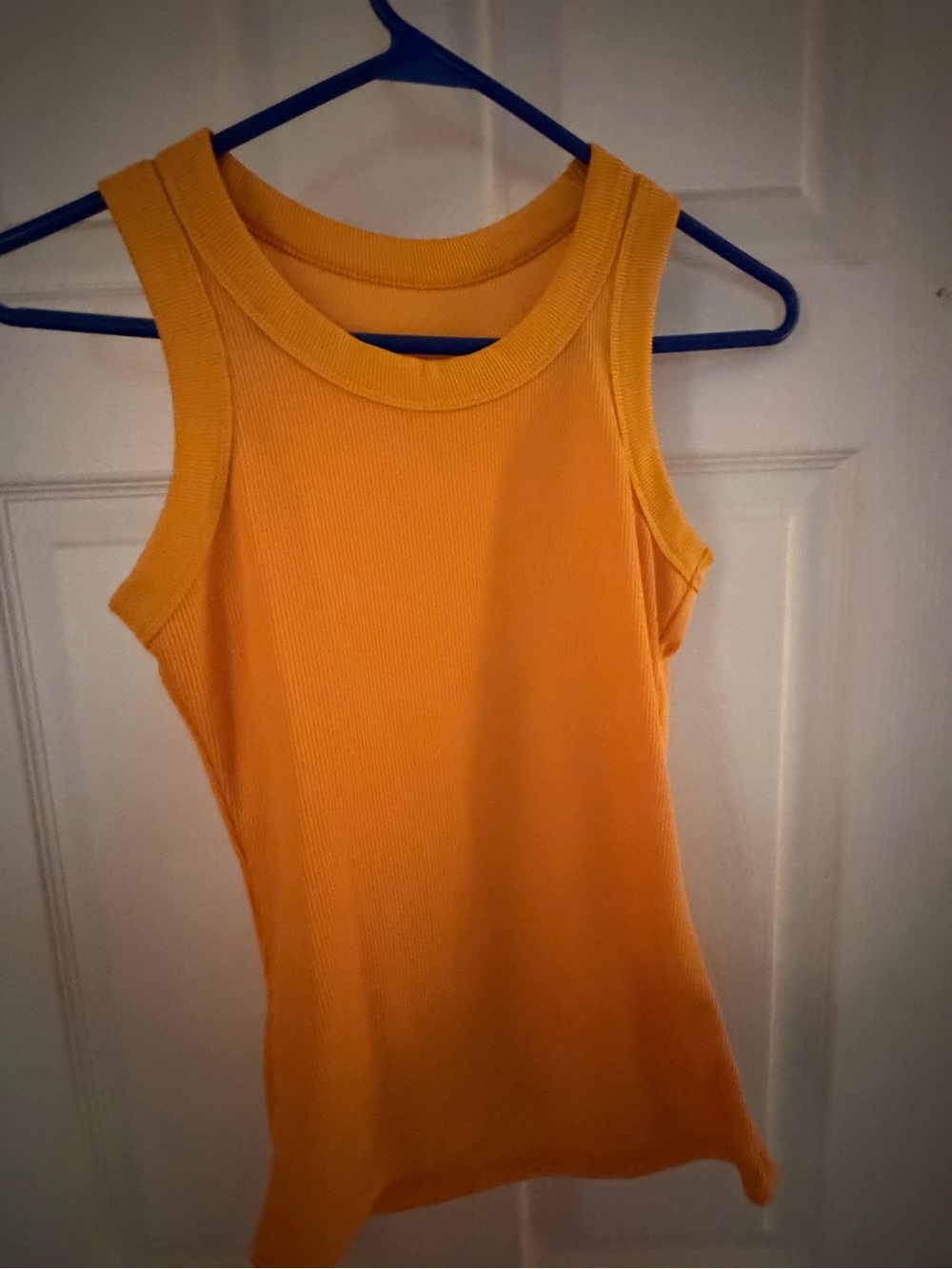 Women's Yellow Ribbed Tank Top - Classic Sleeveless Style